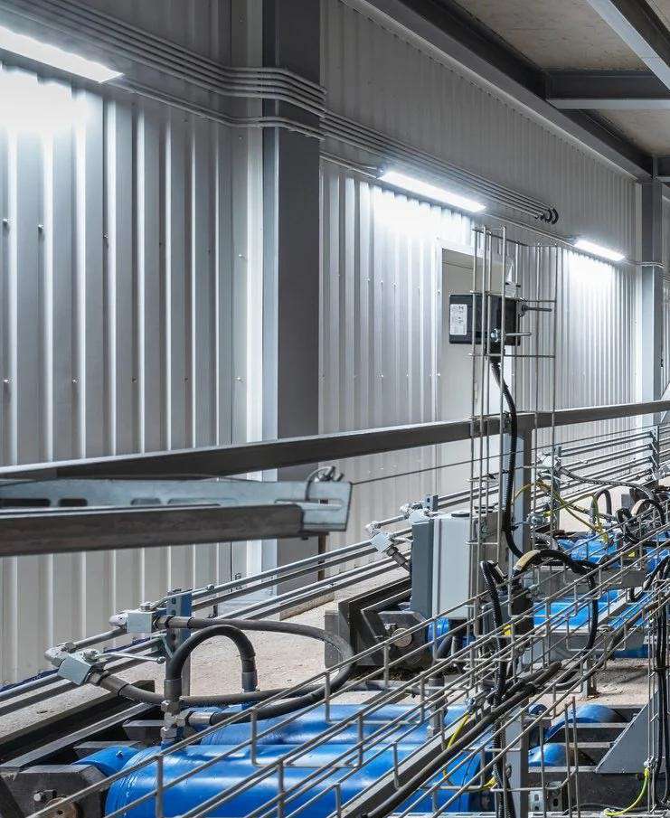 Interior of a biomass processing facility